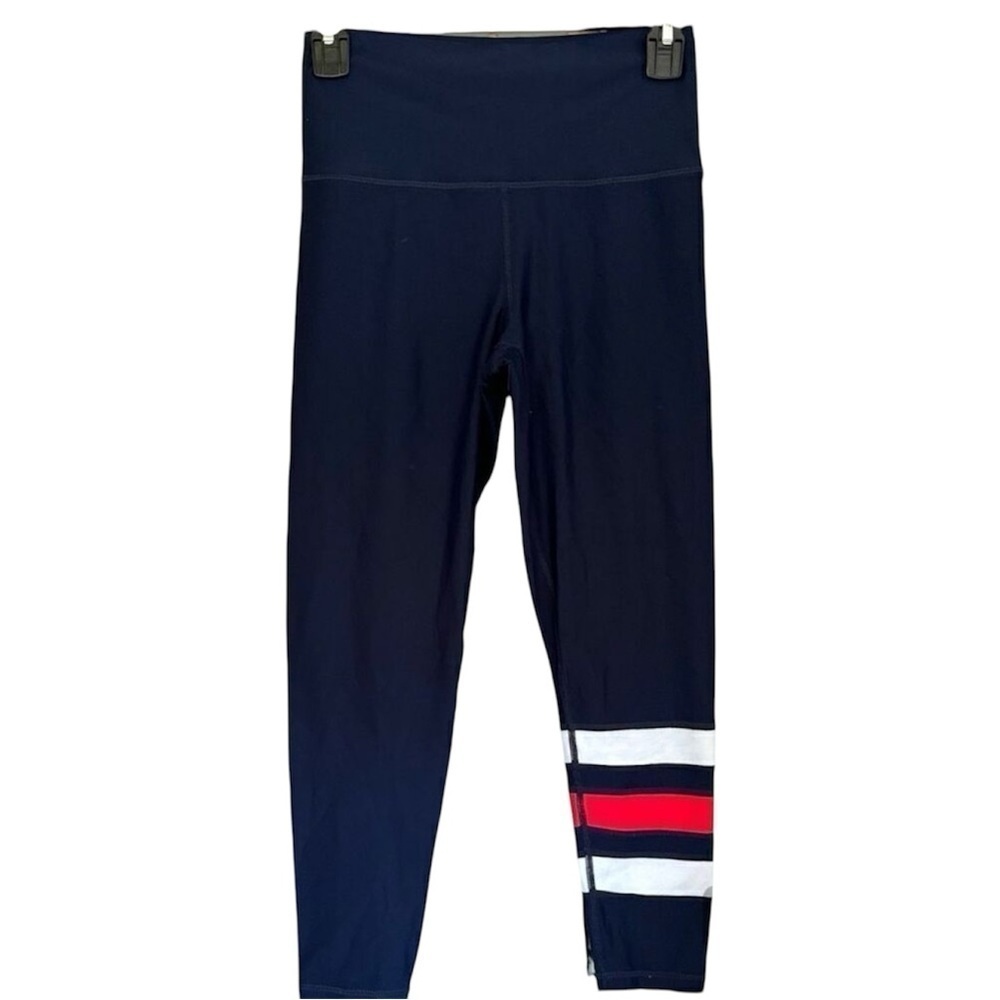 AERIE women’s navy blue with colored stripe accent athletic leggings